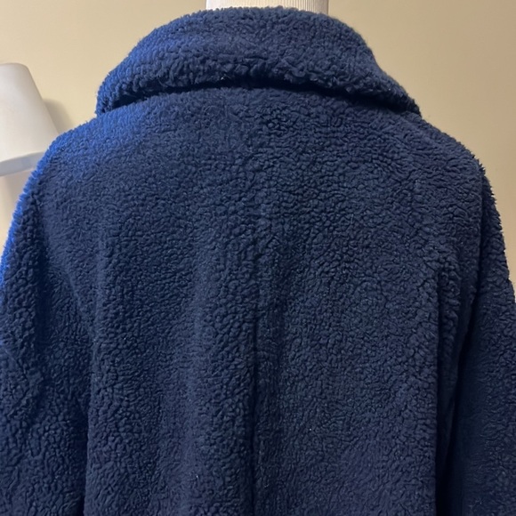 Jason Maxwell, navy blue, Teddy Sherpa fully lined cropped style jacket - Picture 7 of 13